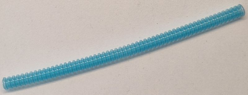 Hose, Ribbed 7mm D. 18L / 14.4cm in Trans-Light Blue