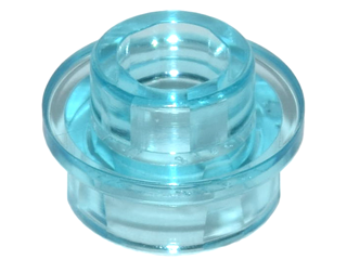 Plate Round 1 x 1 with Open Stud in Trans-Light Blue