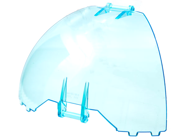 Panel Curved, Quarter, with Bars at Each End in Trans-Light Blue