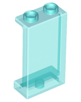 Panel 1 x 2 x 3 [Side Supports / Hollow Studs] in Trans-Light Blue