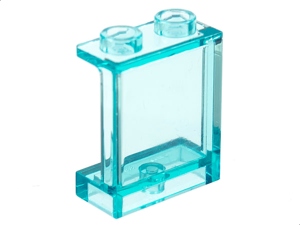 Panel 1 x 2 x 2 [Side Supports / Hollow Studs] in Trans-Light Blue