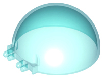 Windscreen 8 x 8 x 3 Dome with Dual 2 Fingers - 7 Teeth in Trans-Light Blue
