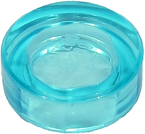 Tile Round 1 x 1 in Trans-Light Blue