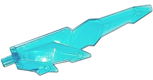 Weapon Sword with Jagged Edges, Axle in Trans-Light Blue