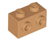 Brick Special 1 x 2 with 2 Studs on 1 Side in Medium Nougat
