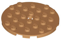 Plate Round 6 x 6 with Hole in Medium Nougat