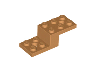 Bracket 5 x 2 x 1 1/3 with Holes, Pin Bottom in Medium Nougat
