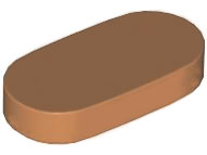 Tile Round 1 x 2 in Medium Nougat