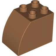 Duplo Brick 2 x 3 x 2 with Curved Top in Medium Nougat
