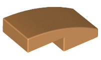 Brick Curved 2 x 1 No Studs [1/2 Bow] in Medium Nougat