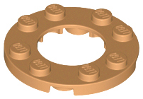 Plate Round 4 x 4 with 2 x 2 Round Opening in Medium Nougat
