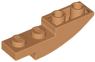 Brick Curved Inverted 4 x 1 in Medium Nougat
