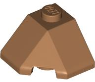 Brick Wedged, Sloped 45° 2 x 2 Corner in Medium Nougat