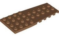 Wedge Plate 4 x 9 with Stud Notches in Medium Nougat