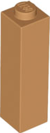 Brick 1 x 1 x 3 in Medium Nougat