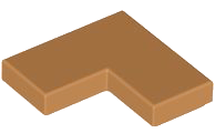 Tile 2 x 2 Corner in Medium Nougat
