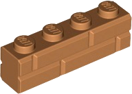 Brick Special 1 x 4 with Masonry Brick Profile in Medium Nougat