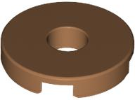 Tile Special Round 2 x 2 with Hole in Medium Nougat