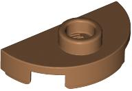 Plate Special Round 1 x 2 Half Circle with Stud (Jumper) in Medium Nougat