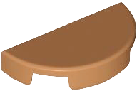 Tile Round 1 x 2 Half Circle in Medium Nougat