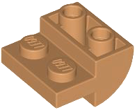 Brick Curved Inverted 2 x 2 with 1 x 2 Cutouts in Medium Nougat
