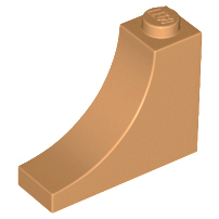 Brick Curved 1 x 3 x 2 Inverted [Inside Bow] in Medium Nougat