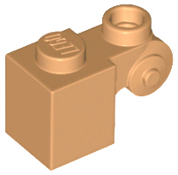 Brick Special 1 x 1 with Scroll with Open Stud in Medium Nougat