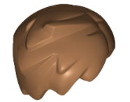 Hair Short Tousled with Side Part and Lock Sticking Up in Medium Nougat