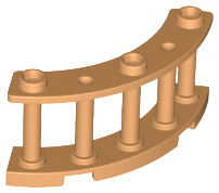 Fence Spindled 4 x 4 x 2 Quarter Round with 3 Studs in Medium Nougat