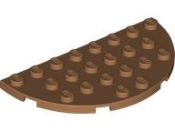 Plate Round Half 4 x 8 in Medium Nougat