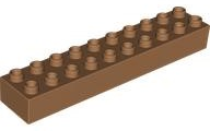 Duplo Brick 2 x 10 in Medium Nougat