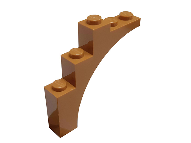 Brick Arch 1 x 5 x 4 [Continuous Bow, Raised Underside Cross Supports] in Medium Nougat