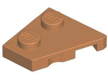 Wedge Plate 2 x 2 Left in Medium Nougat