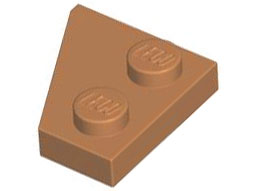 Wedge Plate 2 x 2 Right in Medium Nougat
