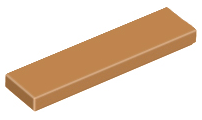 Tile 1 x 4 with Groove in Medium Nougat