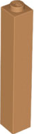 Brick 1 x 1 x 5 with Solid Stud in Medium Nougat