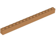 Brick 1 x 16 in Medium Nougat