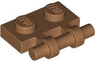 Plate Special 1 x 2 Side Handle [Free Ends] in Medium Nougat