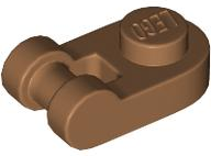 Plate Special 1 x 1 Rounded with Handle in Medium Nougat
