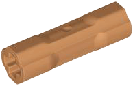 Technic Driving Ring Connector Smooth [2 rounded and 2 flat side walls] in Medium Nougat