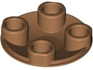Plate Round 2 x 2 with Rounded Bottom [Boat Stud] in Medium Nougat