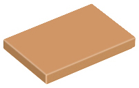 Tile 2 x 3 in Medium Nougat
