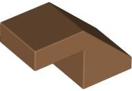 Brick Sloped 45° 2 x 1 with 2/3 Inverted Cutout and no stud in Medium Nougat