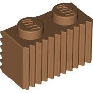 Brick Special 1 x 2 with Grille in Medium Nougat