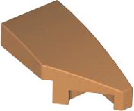 Brick Wedged, Curved 2 x 1 with Stud Notch Right in Medium Nougat