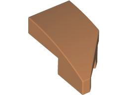 Brick Wedged, Curved 2 x 1 with Stud Notch Left in Medium Nougat