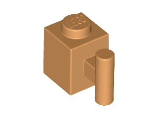 Brick Special 1 x 1 with Handle in Medium Nougat