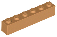 Brick 1 x 6 in Medium Nougat