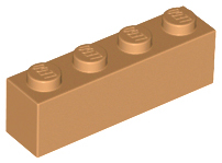 Brick 1 x 4 in Medium Nougat