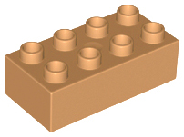 Duplo Brick 2 x 4 in Medium Nougat